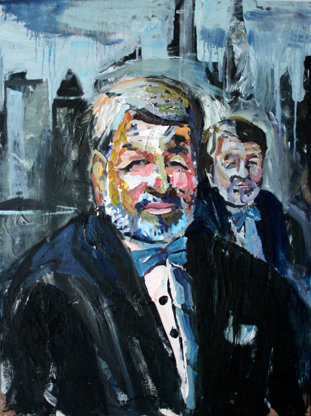 Fine Art business men Oil painting on board by James Lyle