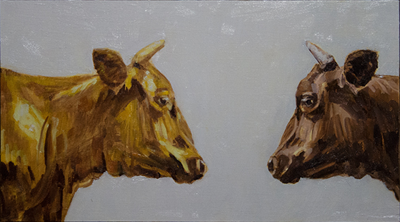 Fine Art holy cow Oil painting on board by James Lyle
